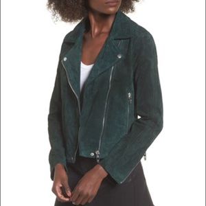 BLANK NYC Green Suede Moto Jacket